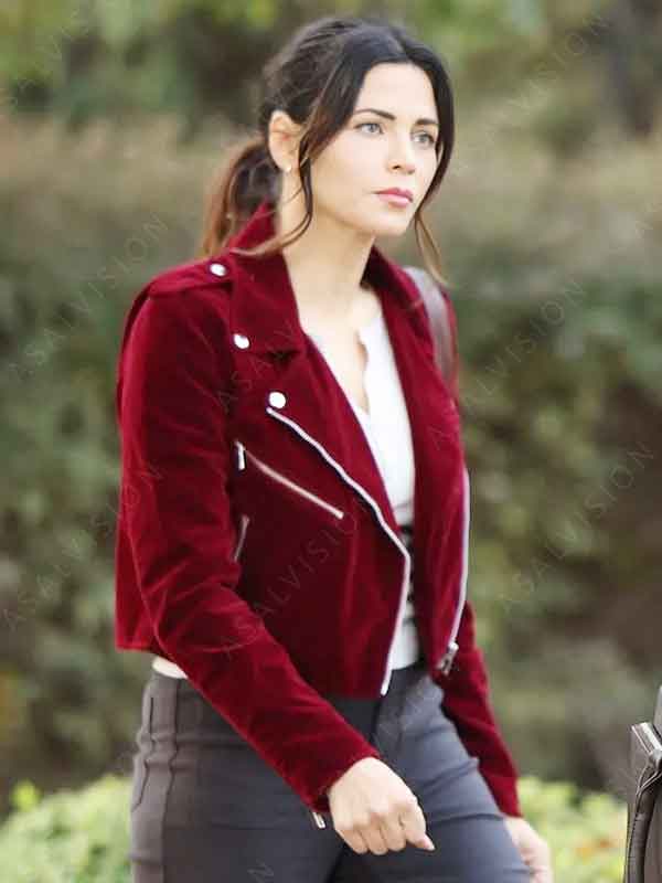 Bailey Nune TV Series The Rookie 2024 Jenna Dewan Red Suede Leather Jacket