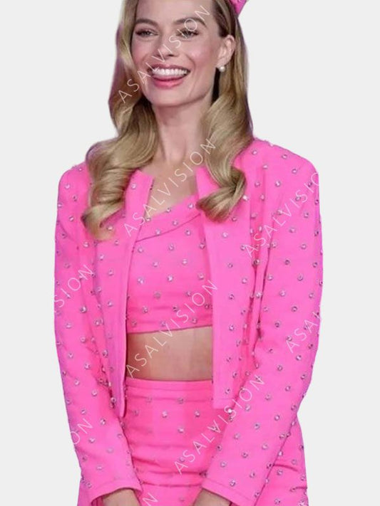 Barbie 2023 Margot Robbie Pink Jacket
