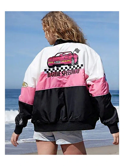 Barbie Speedway Motorcycle Racer Bomber Jacket