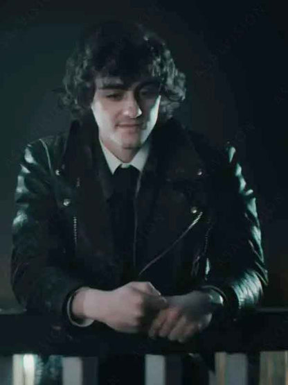 Bardon Quinn TV Series This Town 2024 Ben Rose Black Biker Leather Jacket