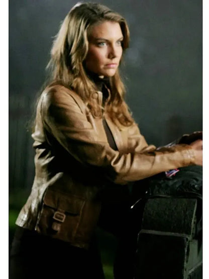 Bela Talbot Tv Series Supernatural Lauren Cohan Brown Leather Jacket