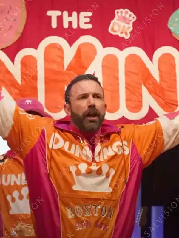Ben Affleck Super Bowl 2024 Dunkings Boston Orange Jacket