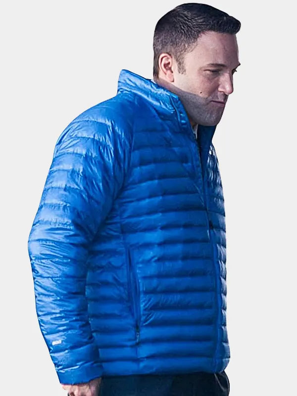 Ben Affleck The Accountant Christian Wolff Blue Puffer Jacket