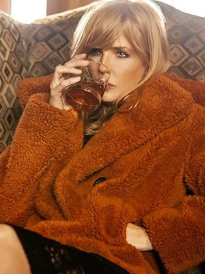 Beth Dutton Yellowstone Kelly Reilly  Orange Fur Coat