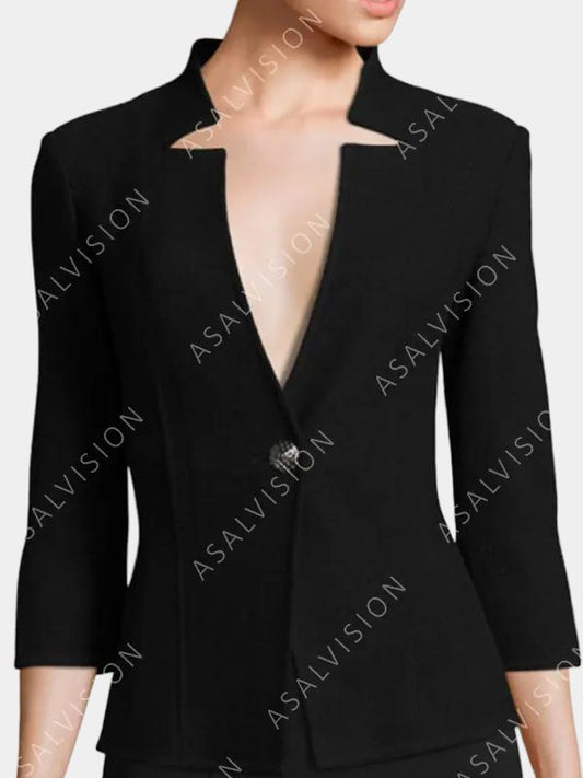 Beth Dutton Yellowstone Notch Neck Black Jacket