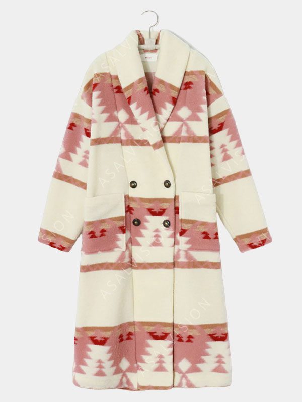 Beth Dutton Yellowstone Season 5 Pink Printed Coat