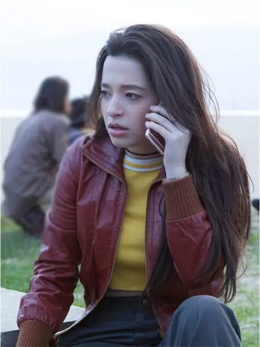 Better Things Mikey Madison Maroon Jacket