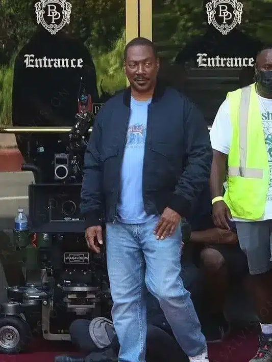 Beverly Hills Cop Axel Foley 2024 Blue Bomber Jacket