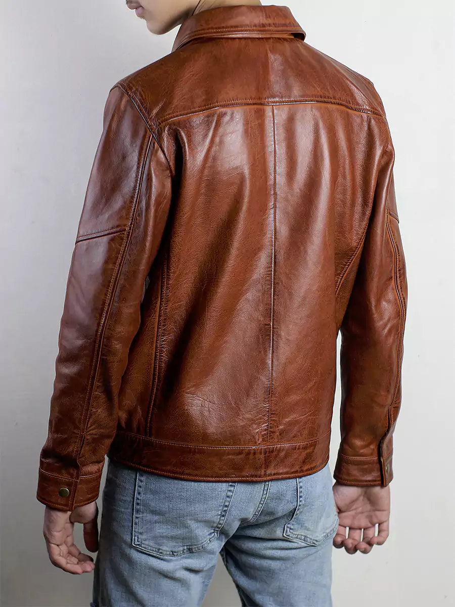 Biker Cognac Brown Jacket