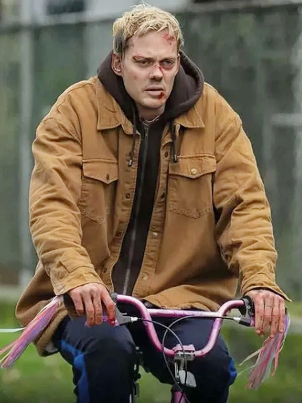Bill Skarsgard Locked 2025 Brown Jacket