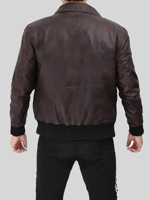 Billy Hargrove Stranger Things Dacre Montgomery Leather Brown Jacket