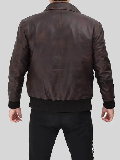 Billy Hargrove Stranger Things Dacre Montgomery Leather Brown Jacket