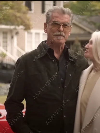 Billy McDermott The Out-Laws 2023 Pierce Brosnan Shirt Style Cotton Jacket