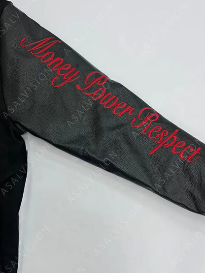 Black And Red Varsity Bomber Letterman Jacket
