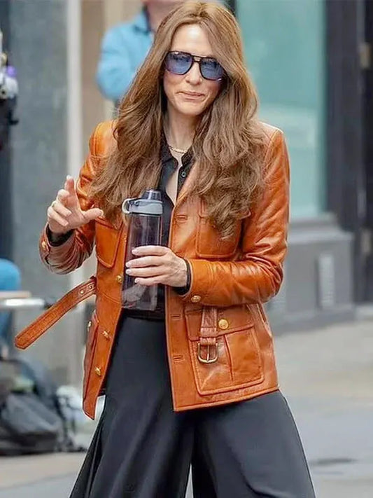 Black Bag 2025 Cate Blanchett Brown Leather Jacket