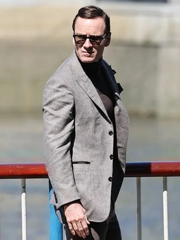 Black Bag 2025 Michael Fassbender Grey Blazer