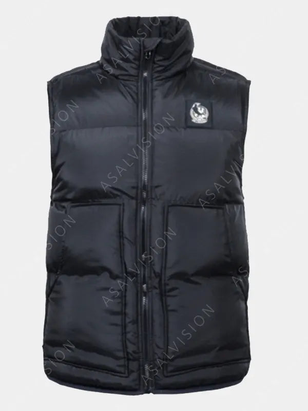 Black Collingwood Puffer Vest