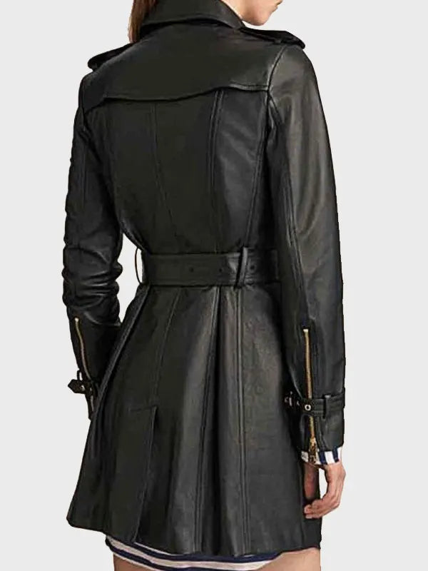 Black Leather Coat For Women