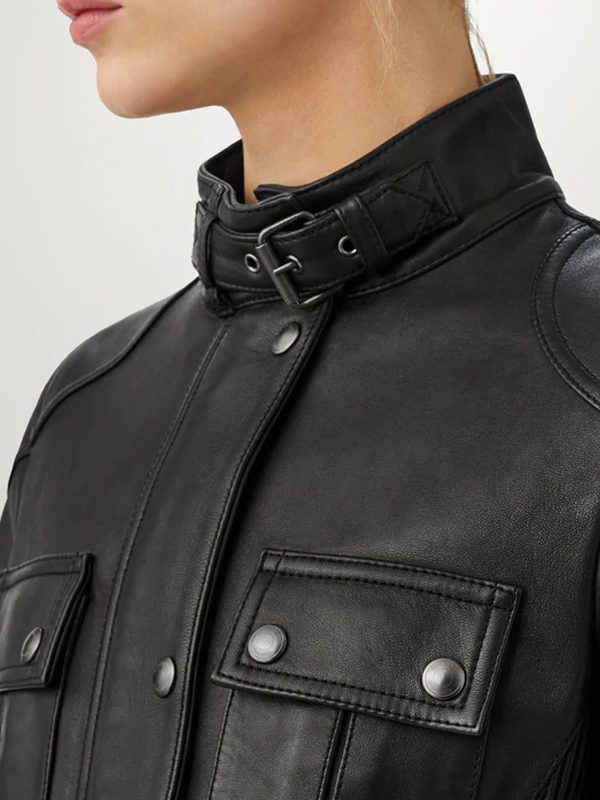 Black Leather Jacket For Women's