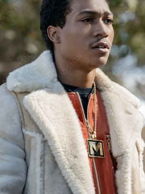 Black Mafia Family BMF Big Meech Shearling Suede Leather Coat