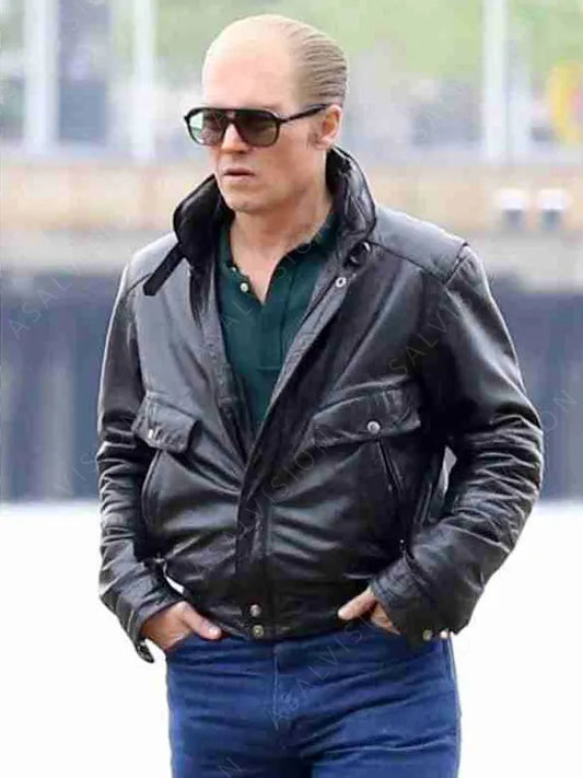 Black Mass Whitey Bulger Leather Jacket