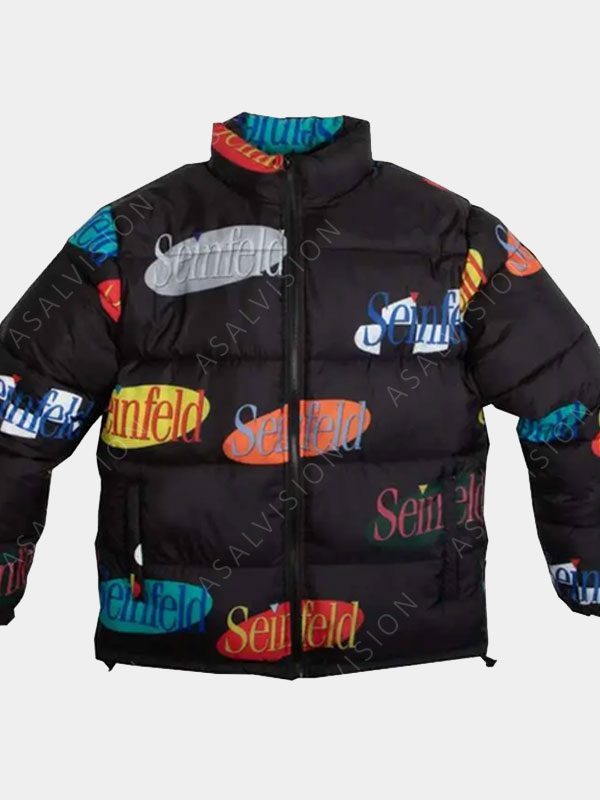 Black Seinfeld Multi Logo Puffer Jacket