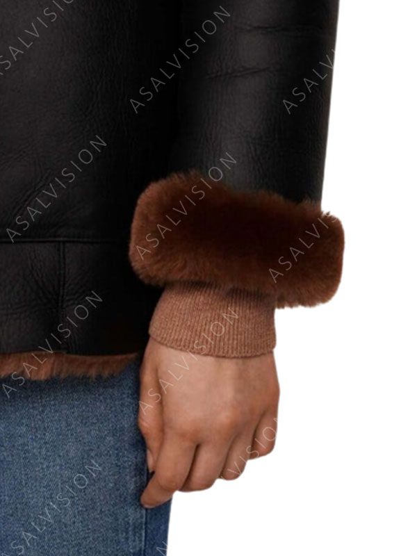 Black Shearling Leather Jacket