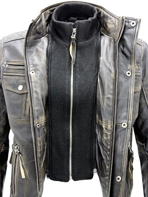 Black Vintage Moto Brando Real Leather Jacket