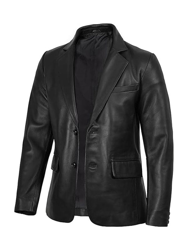 Black Leather Blazer
