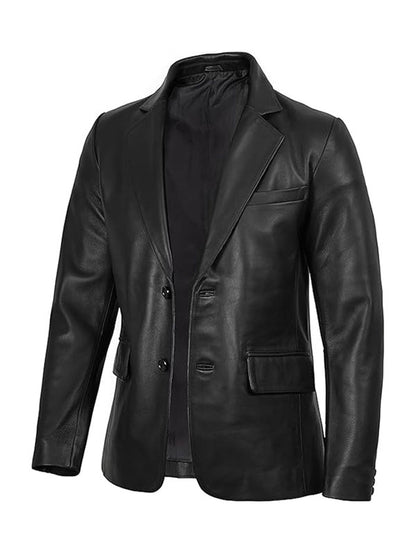Black Leather Blazer