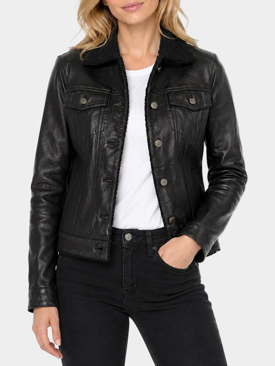 Black Sherpa Lined jacket