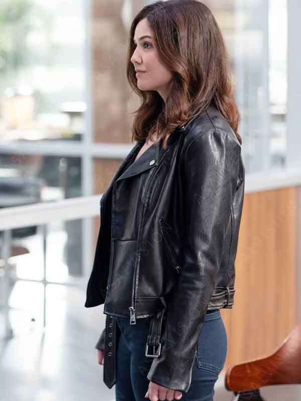 Blair London TV Series The Rookie Danielle Campbell Black Biker Style Leather Jacket