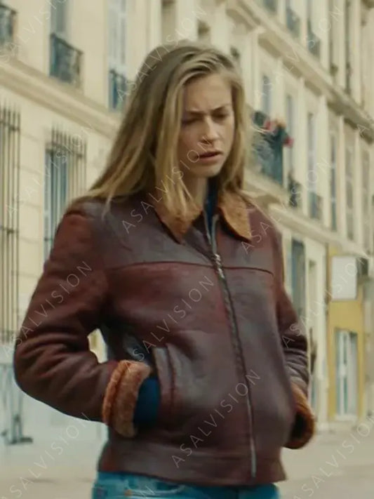 Blood Coast Alice Vidal Maroon Leather Jacket