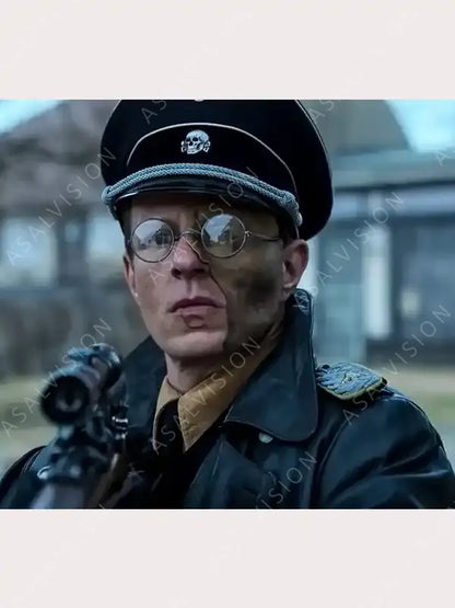 Blood and Gold 2023 Alexander Scheer Black Leather Coat