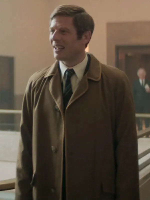 Bob Edwards Joy 2024 James Norton Wool Brown Coat