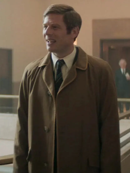 Bob Edwards Joy 2024 James Norton Wool Brown Coat