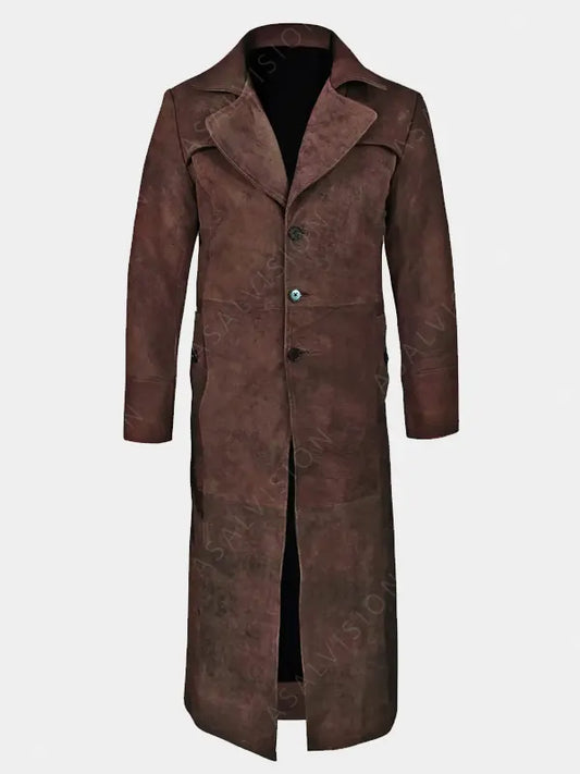 Bobby Duster Trench Sheepskin Leather Coat