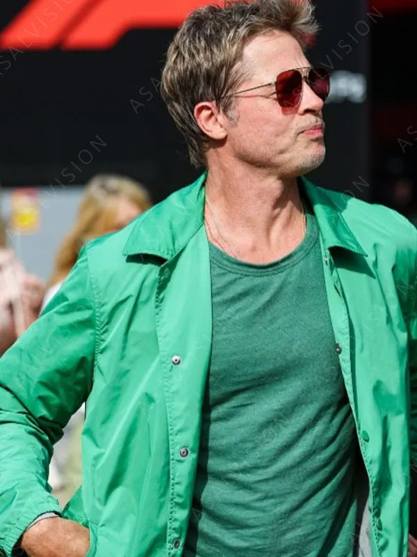 Brad Pitt Formula (F1) Grand Prix Sonny Hayes Green Jacket