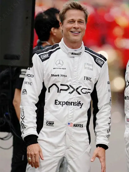 Brad Pitt Grand Prix Formula 1 APX GP Racing Leather Moto Jacket