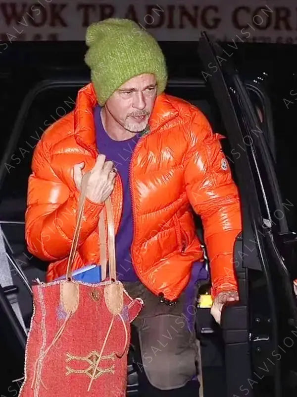 Wolves 2024 Brad Pitt Orange Puffer Jacket