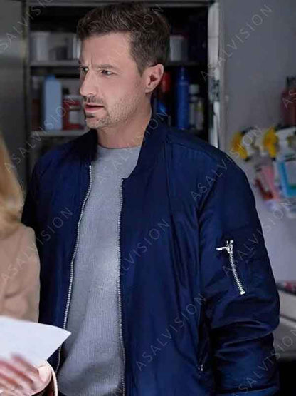 Brendan Penny Family Practice Mysteries Coming Home Detective Jack Blue Bomber Jacket