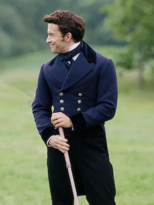 Bridgerton S02 Anthony Bridgerton Blue Wool Tailcoat
