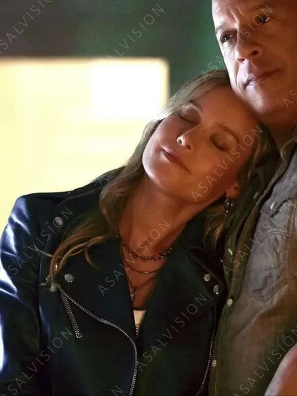 Brie Larson Fast X 2023 Tess Black Cropped Biker Jacket