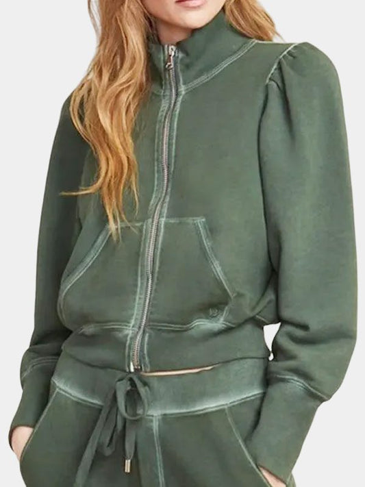 Brie Virgin River Season 04 Green Fleece Jacket