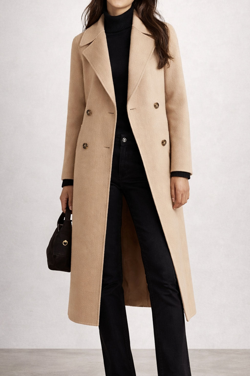 Brisa Beige Wool Trench Coat