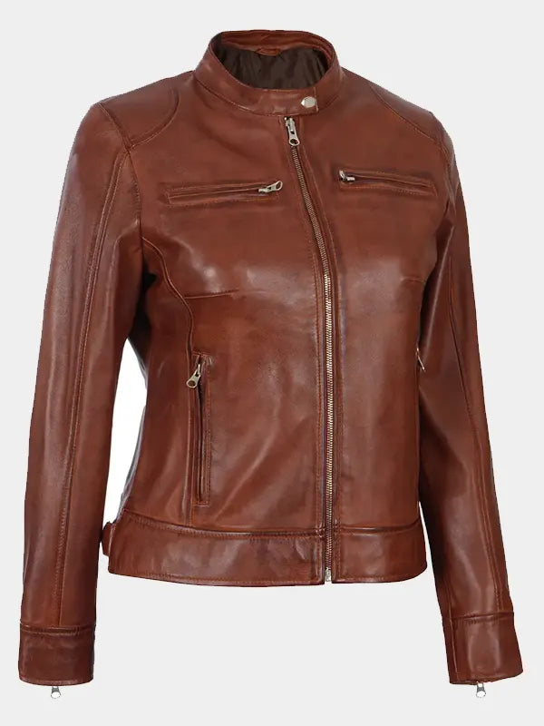 Brown Leather Jacket For Women