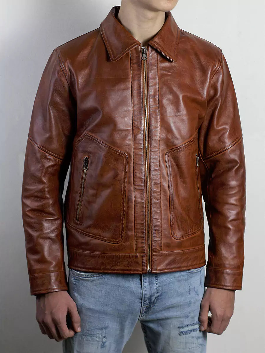 Brown Shirt Collar Jacket