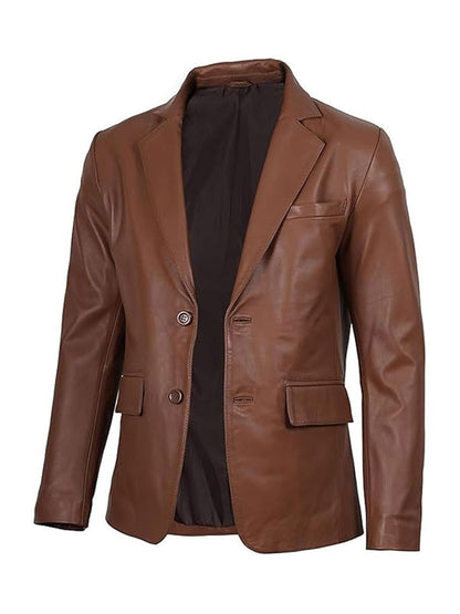 Brown Leather Blazer