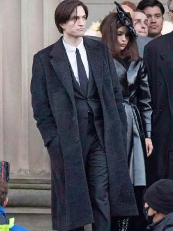 Bruce Wayne Black Wool Coat
