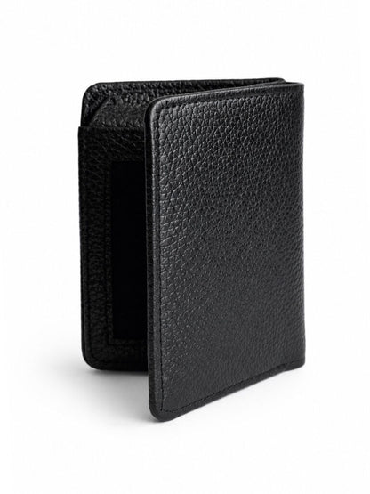 Bulk Black Double Cash Slot Cow Leather Wallet (50 Pcs)